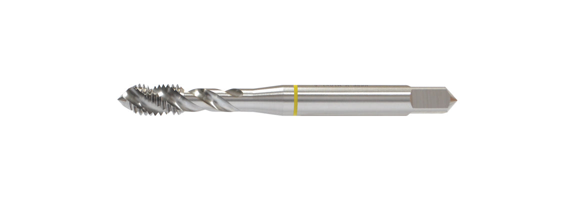 M4 Spiral Flute Tap – Yellow Band – For Aluminium and Non-Ferrous Materials
